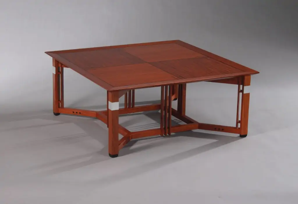 vierkante houten salontafel