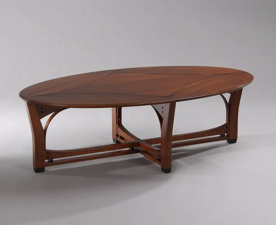 houten salontafel met ovaal blad